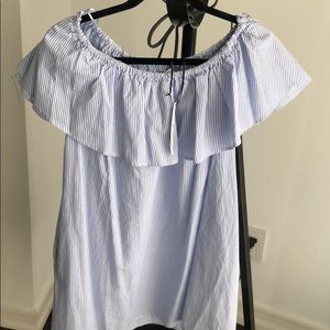 Zara stripe off the shoulder dress size S new!!